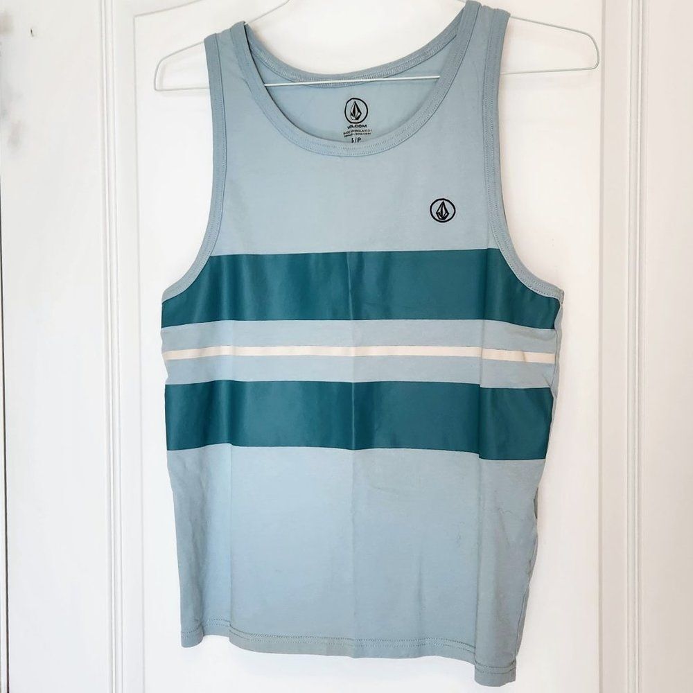 Volcom Tank Top Size Small in Seafoam Stripe